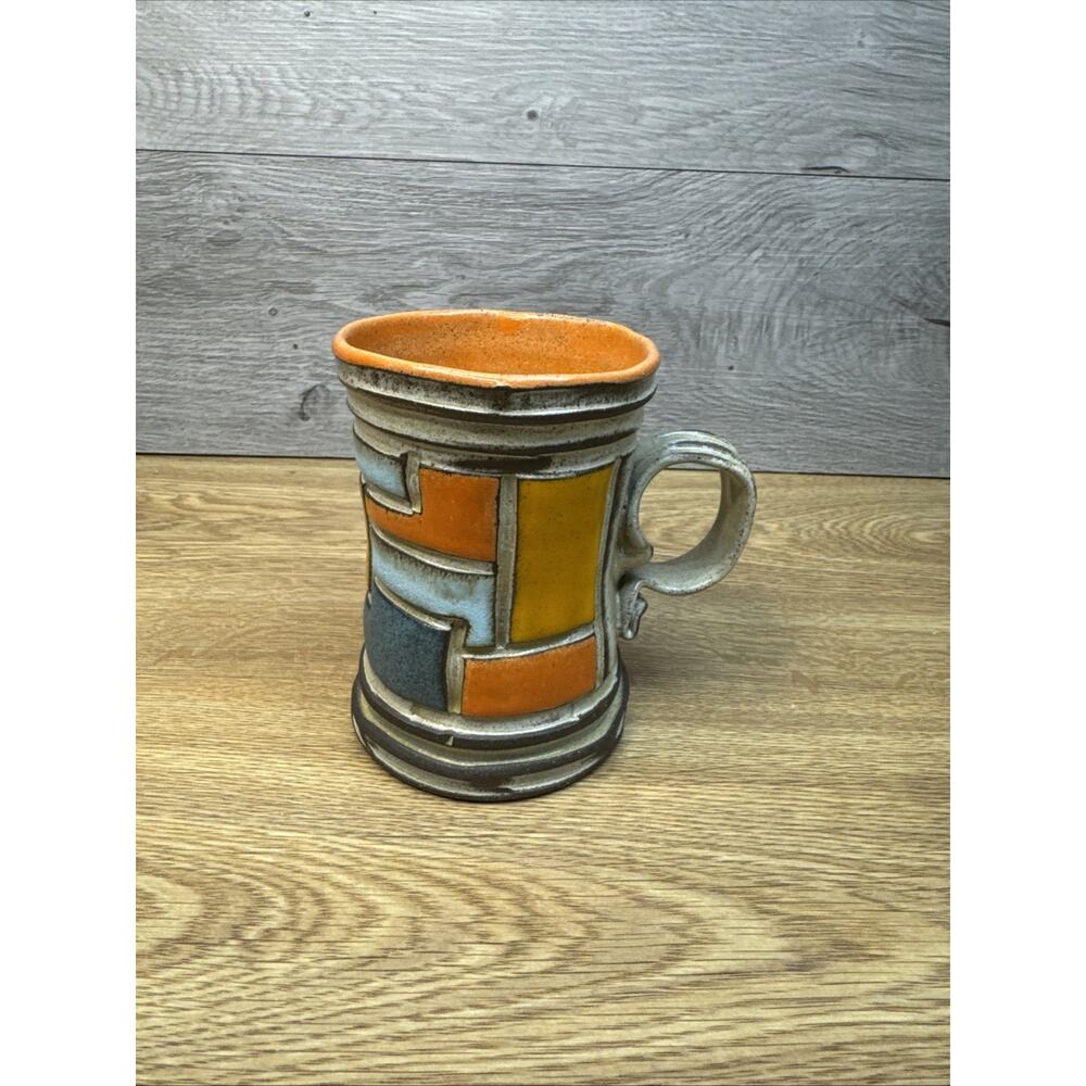 Boyan Moskov studio pottery mug 4-5/8”Tall ~Signed